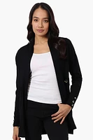 Beechers Brook Ribbed Open Cardigan - Black