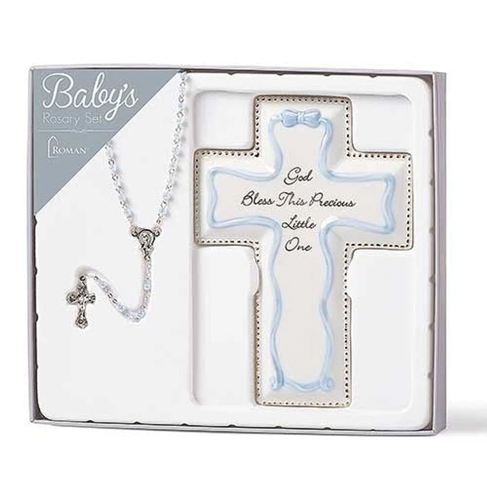 Blue Cross and Rosary Set