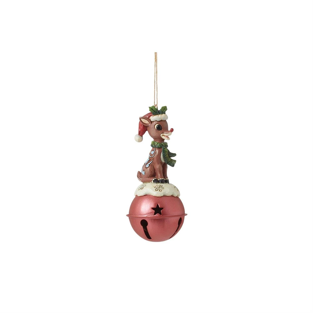Rudolph Standing on Bell Hanging Ornament