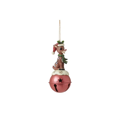Rudolph Standing on Bell Hanging Ornament