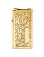 Brass Venetian Slim Zippo Lighter