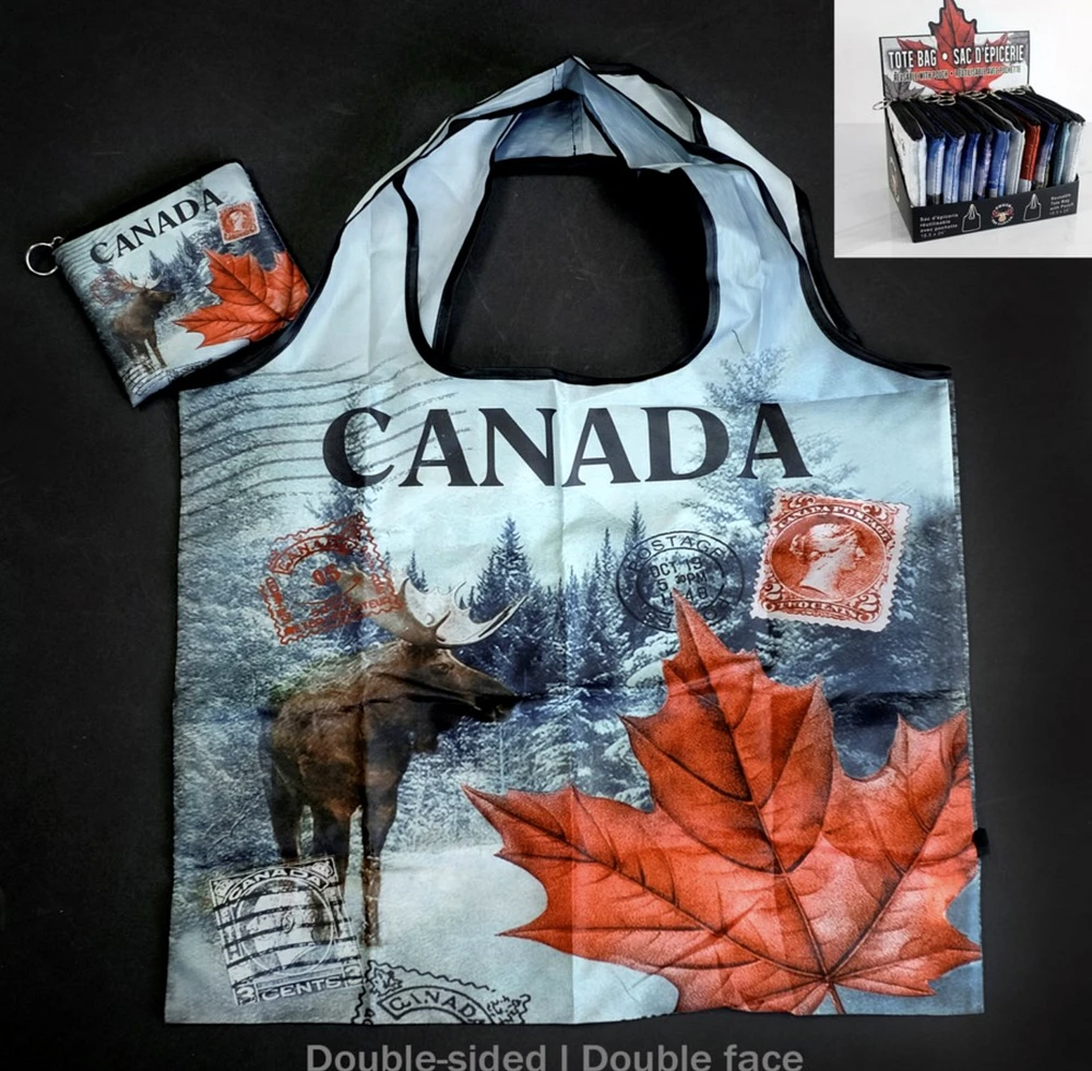 Canada Moose and Leaf Foldable Bag