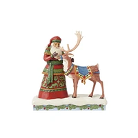 Santa Standing with Reindeer