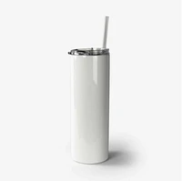 White Skinny Stainless Steel Tumbler
