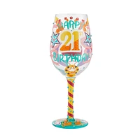 "Happy 21st Birthday" Wine Glass