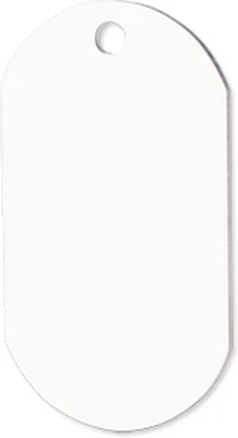 Customizable 2 Sided White Aluminum ID Tag