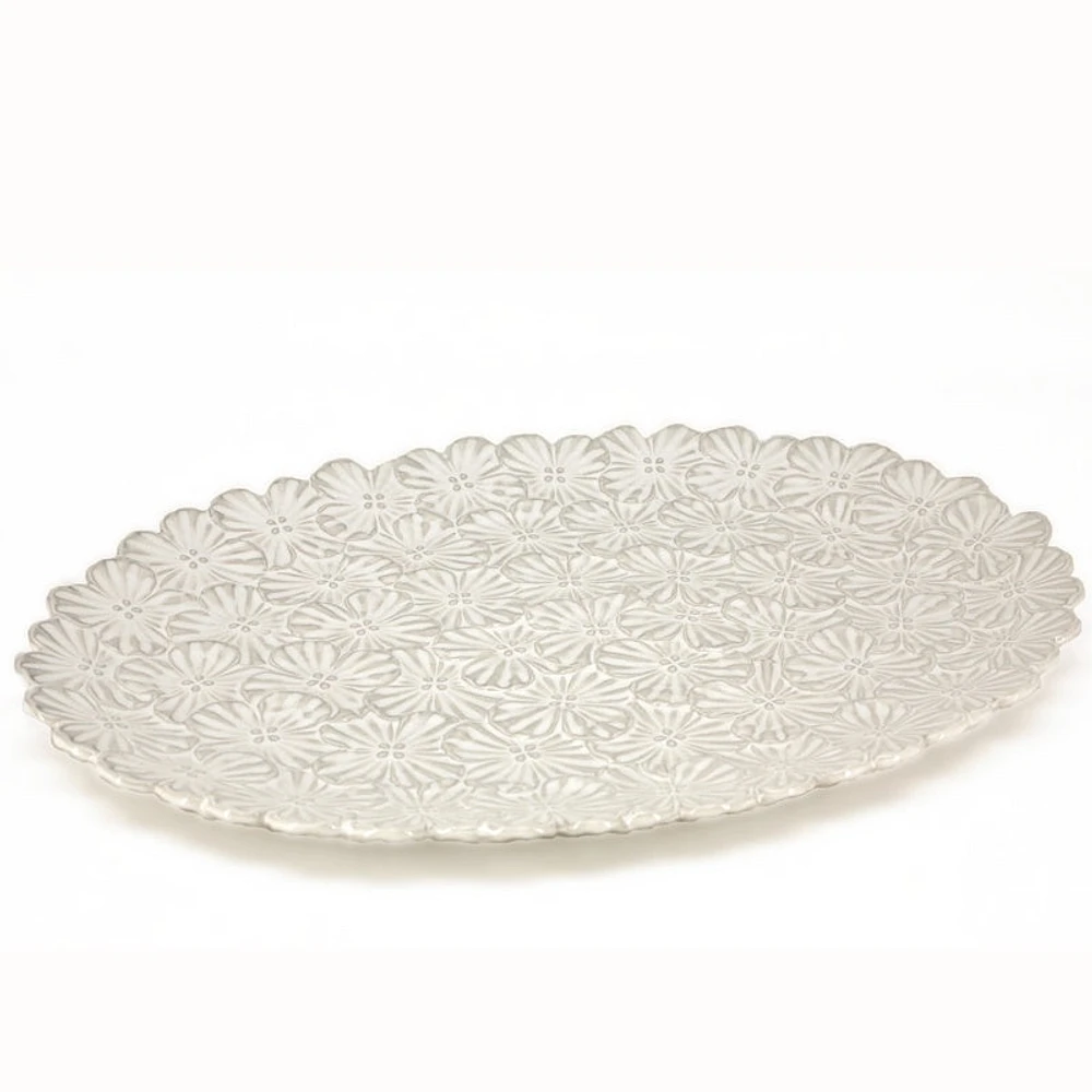 BOUQUET Textured Oval Serving Platter