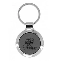 Gray Keychain Round