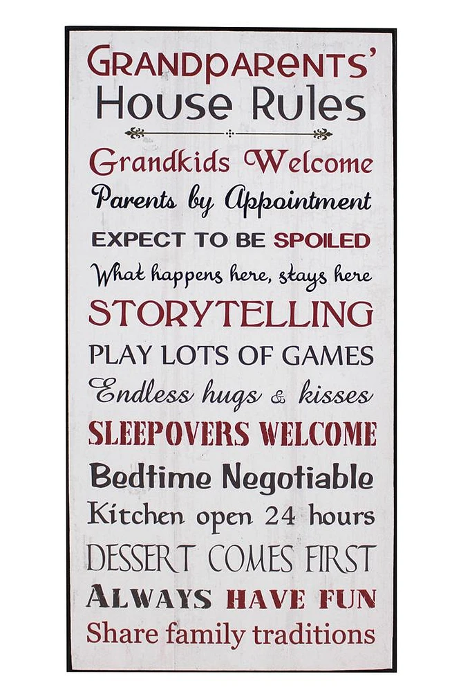 Rules at Grandparents house Sign
