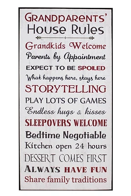 Rules at Grandparents house Sign