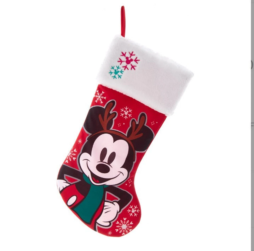 19"MICKEY EMBROIDERED CUFF STOCKING