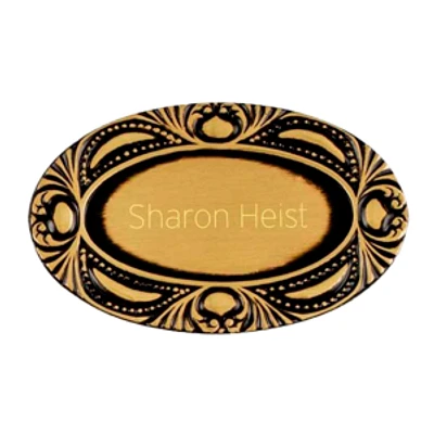 Antique Brass Oval Plate 3 x 2