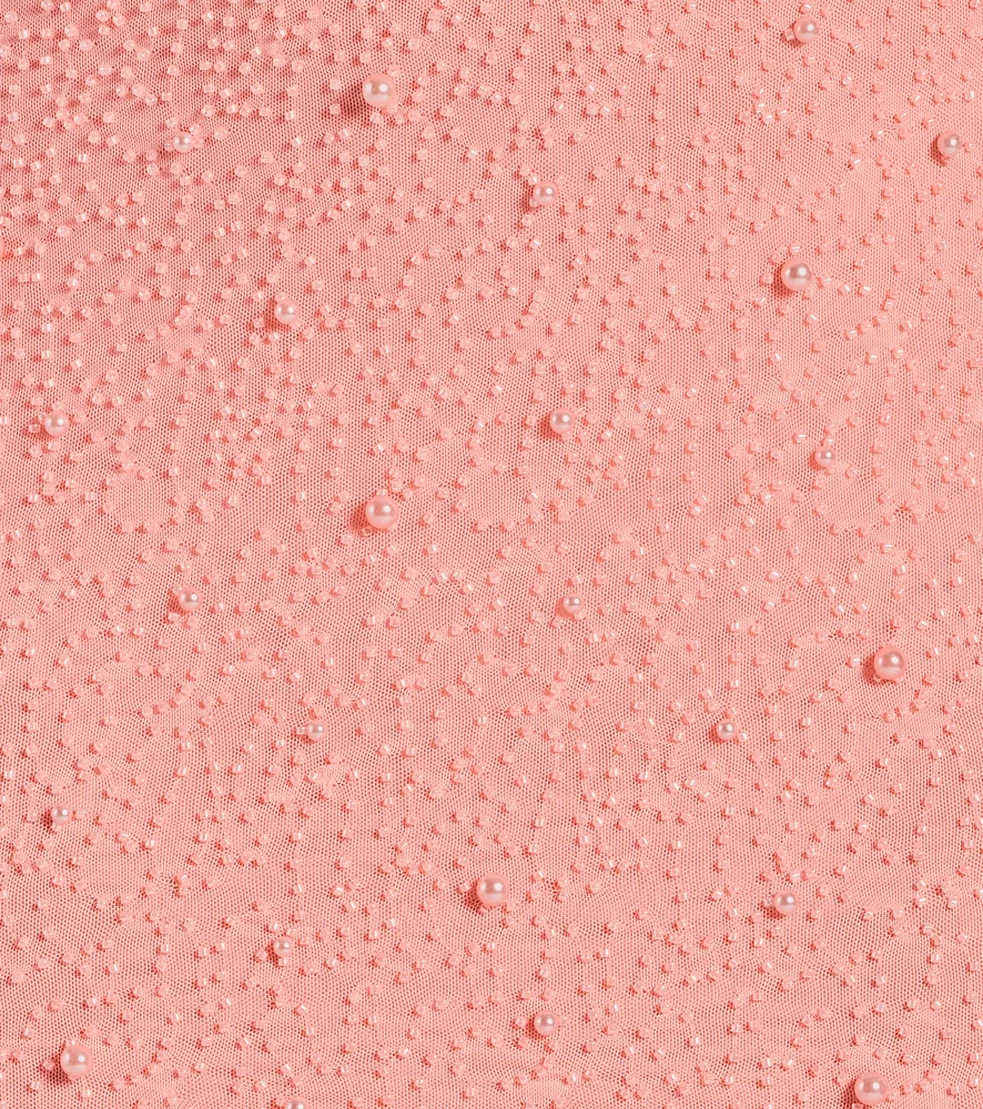 Guinevere Beaded Cowl Halter Mini Dress