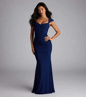 Camren Lace-Up Mermaid Mesh Formal Dress