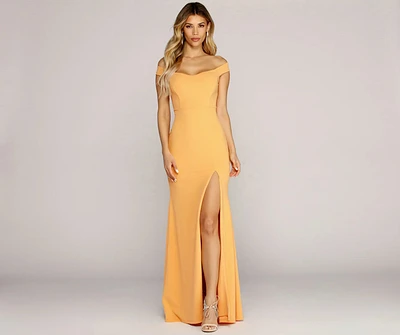 Flora Crepe Slit Gown