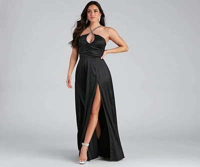 Kaelie Formal Satin A-Line Dress
