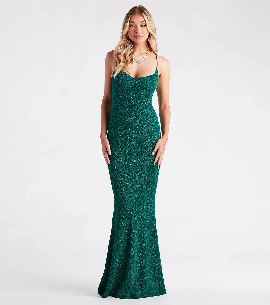 Ainsley Glittering Evening Gown