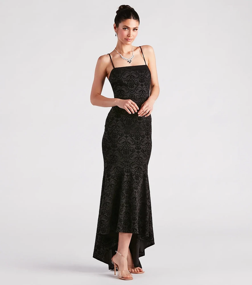 Liyah Formal Velvet Ruffle Dress