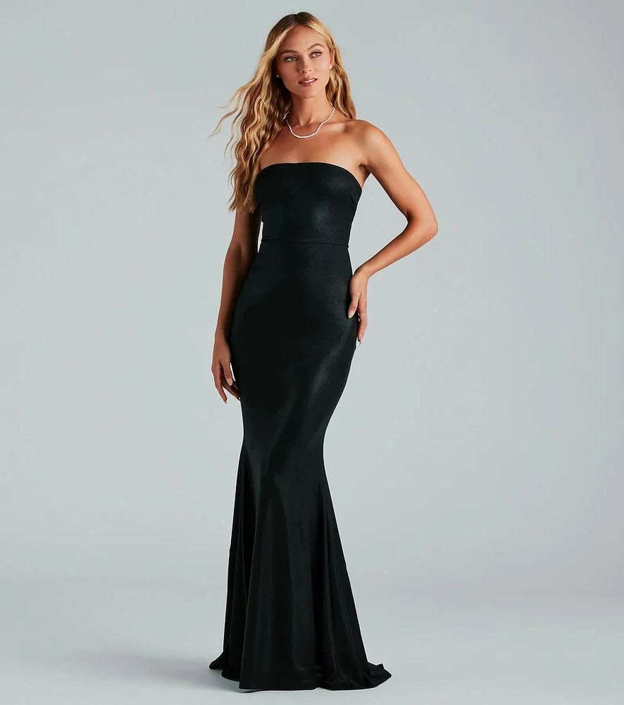 Makayla Formal Strapless Lace-Up Mermaid Dress