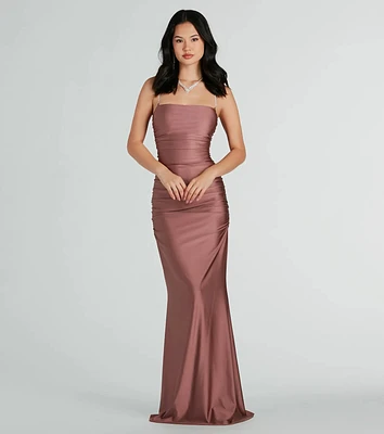 Eliena Formal Rhinestone Strap Mermaid Dress