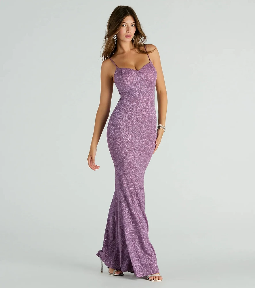 Ainsley Glittering Evening Gown