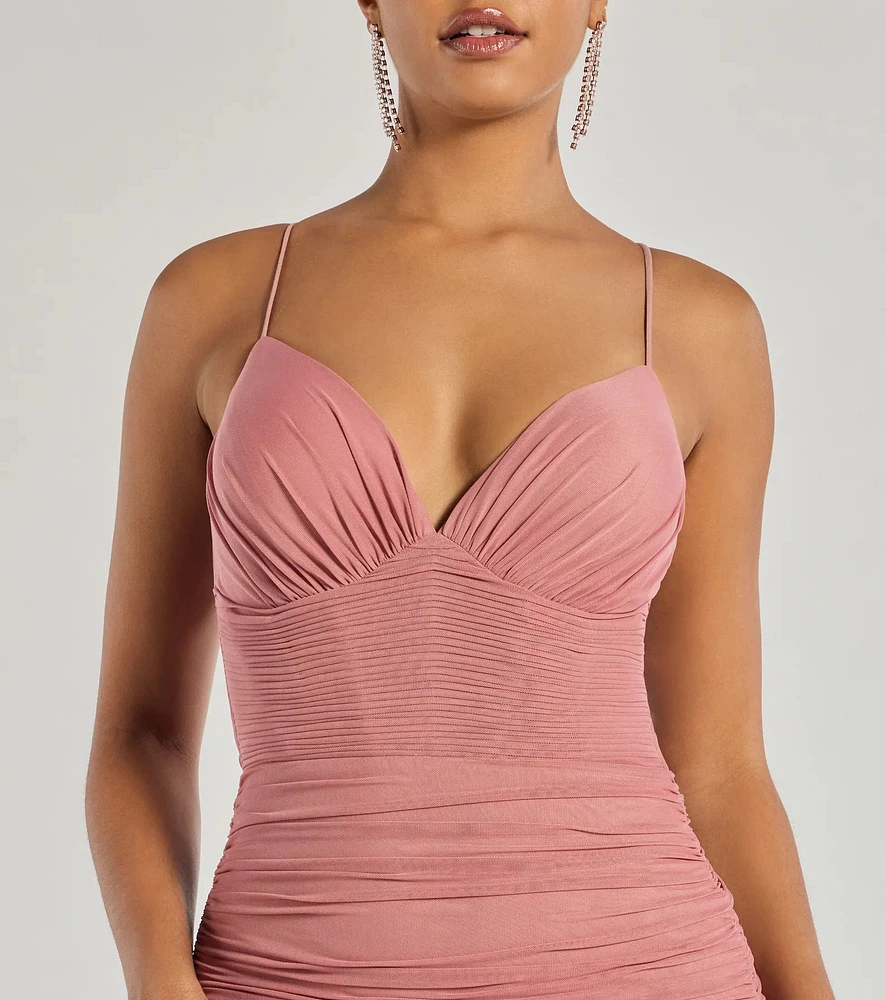 Lexi Formal Mesh Lace-Up Mermaid Long Dress