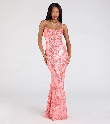 Khloe Strappy Back Mermaid Sequin Formal Dress