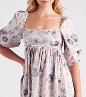 Take The Beauty Satin Floral Midi Dress