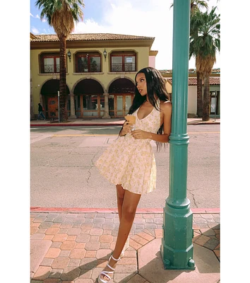 Dressing For Sunshine Halter Floral Skater Dress