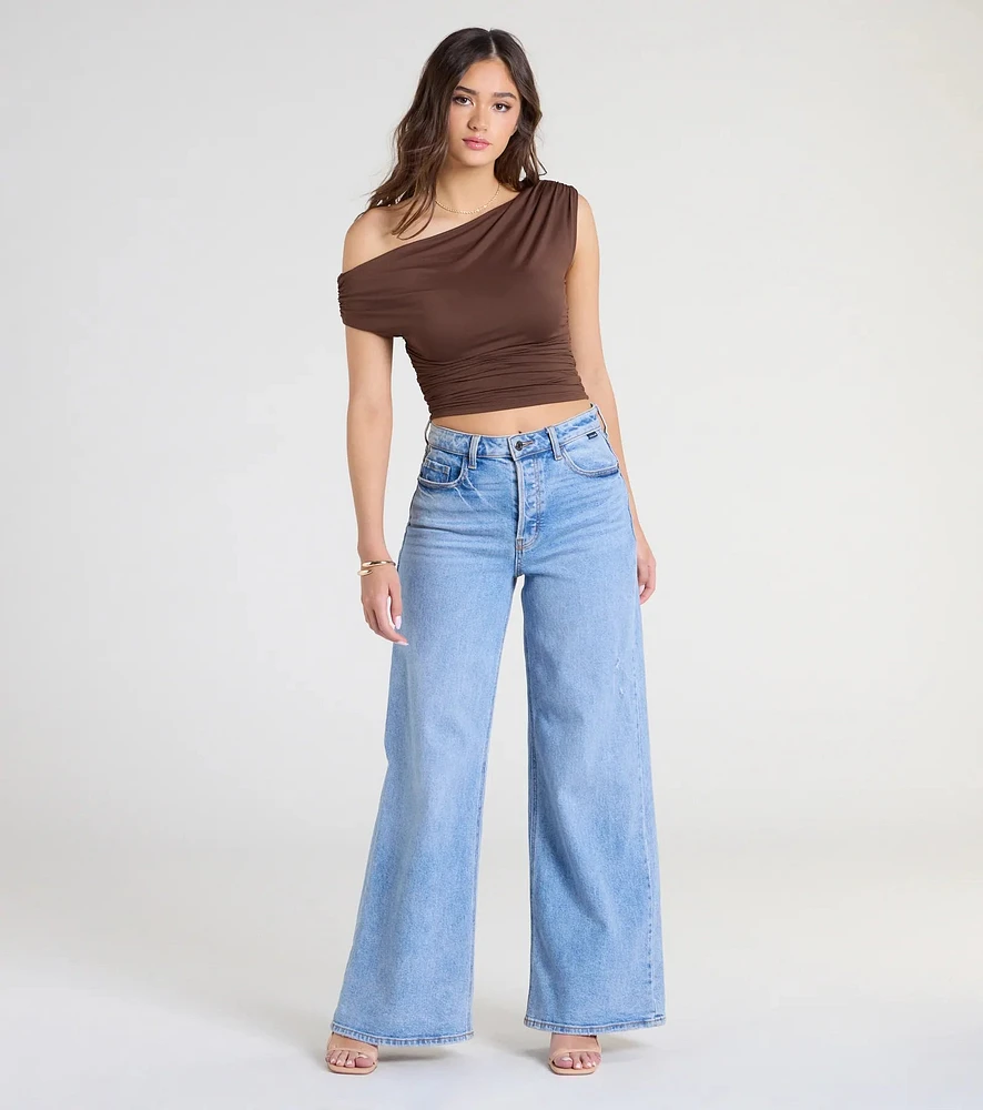 Flirty Style One Shoulder Crop Top