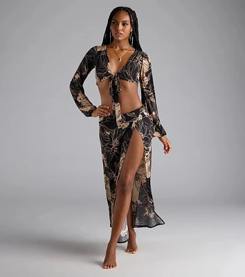 Under The Sun Tropical Slit Maxi Skirt