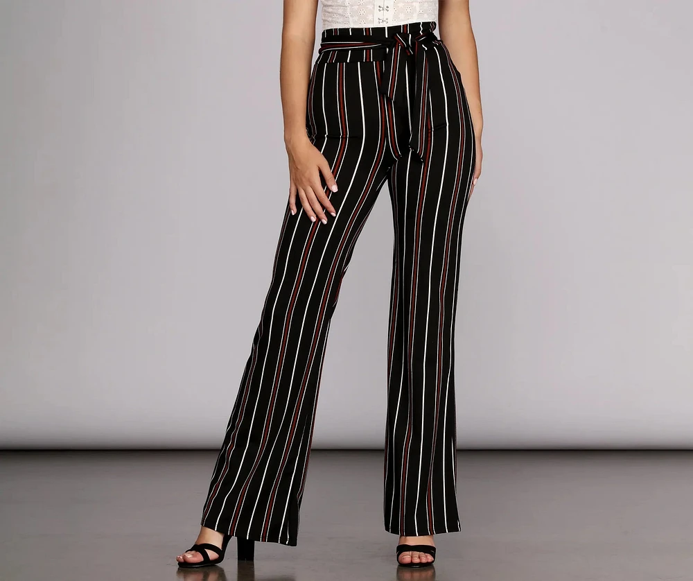 Stylin Striped High Waist Pants