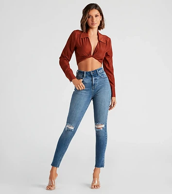 Taylor High Rise Skinny Distressed Jeans By Windsor Denim