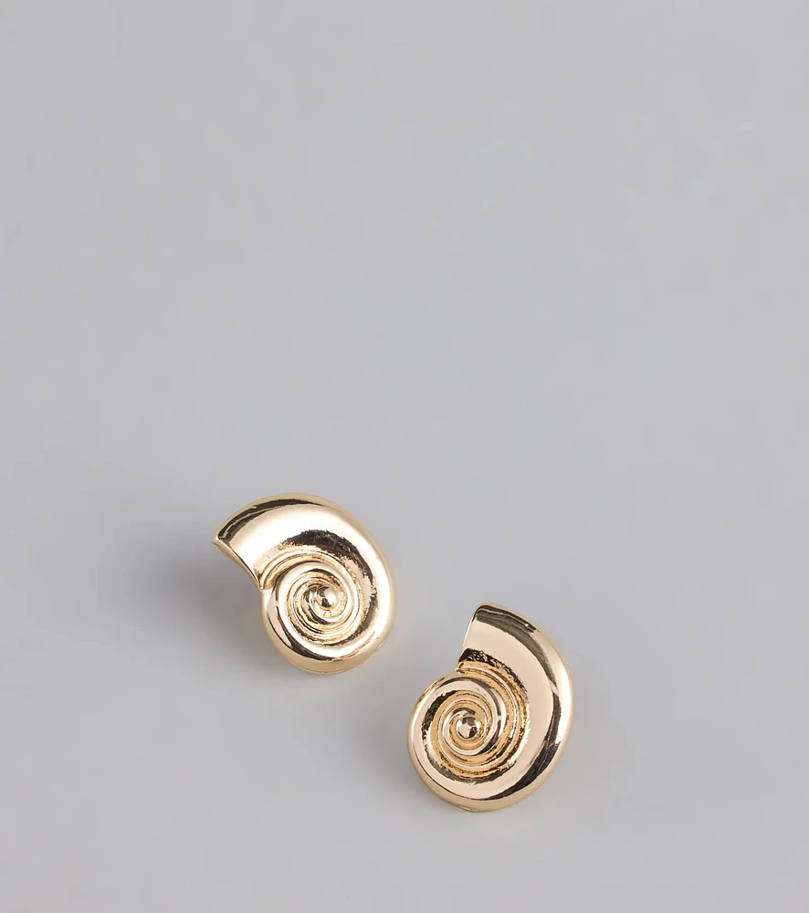 Seaside Beauty Concho Shell Stud Earrings