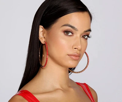 Devil Wears Rhinestones Hoops