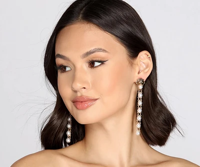 Fierce As A Lion Pearl Duster Earrings