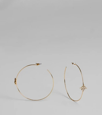 Celestial Sparkle Rhinestone Star Hoop Earrings