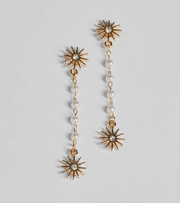 Sunny Outlook Sun Drop Faux Pearl Earrings