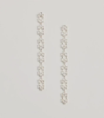 Luxe Glam Rhinestone Chain-Link Earrings