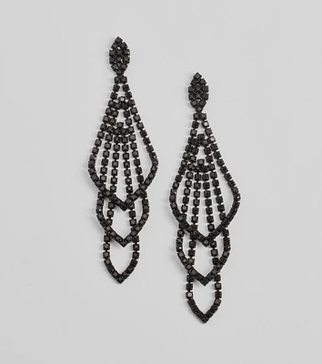 Glitzy Drama Rhinestone Chandelier Earrings