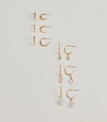 Dainty Sheen Small Hoop Earrings Set