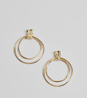 Sleek Shine Hoop Dangle Earrings