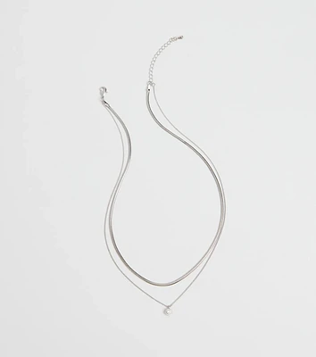 Simple Touch Rhinestone Layered Necklace