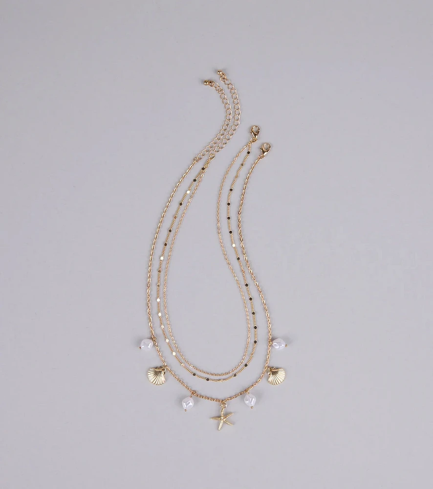 Mermaid Era Dainty Charm Necklace Set