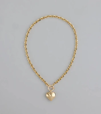 So Adorable Heart Charm Chain Necklace