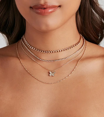 Butterfly Baby Layered Necklace