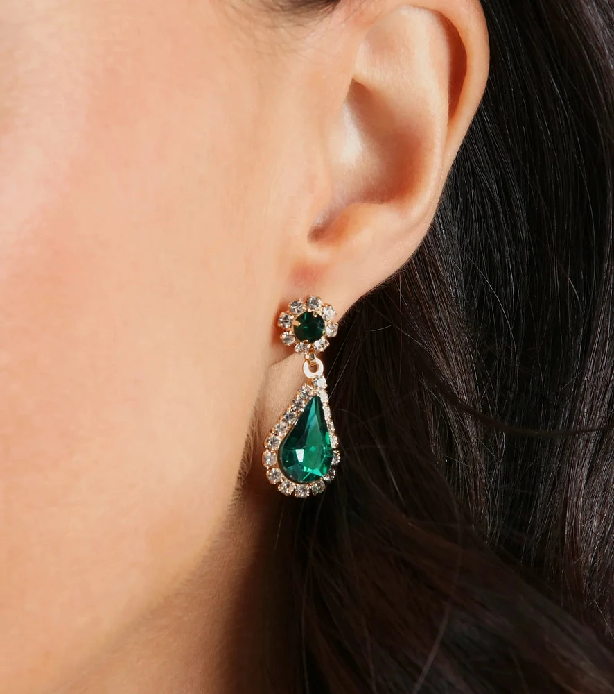 Luxe Look Gemstone Necklace And Earrings Set