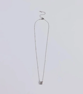 Delicate Glamour Rhinestone Pendant Necklace