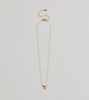 Memorable Glam Dainty Bow Charm Necklace