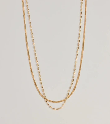 Trendy Sleek Layered Chain Necklace Set